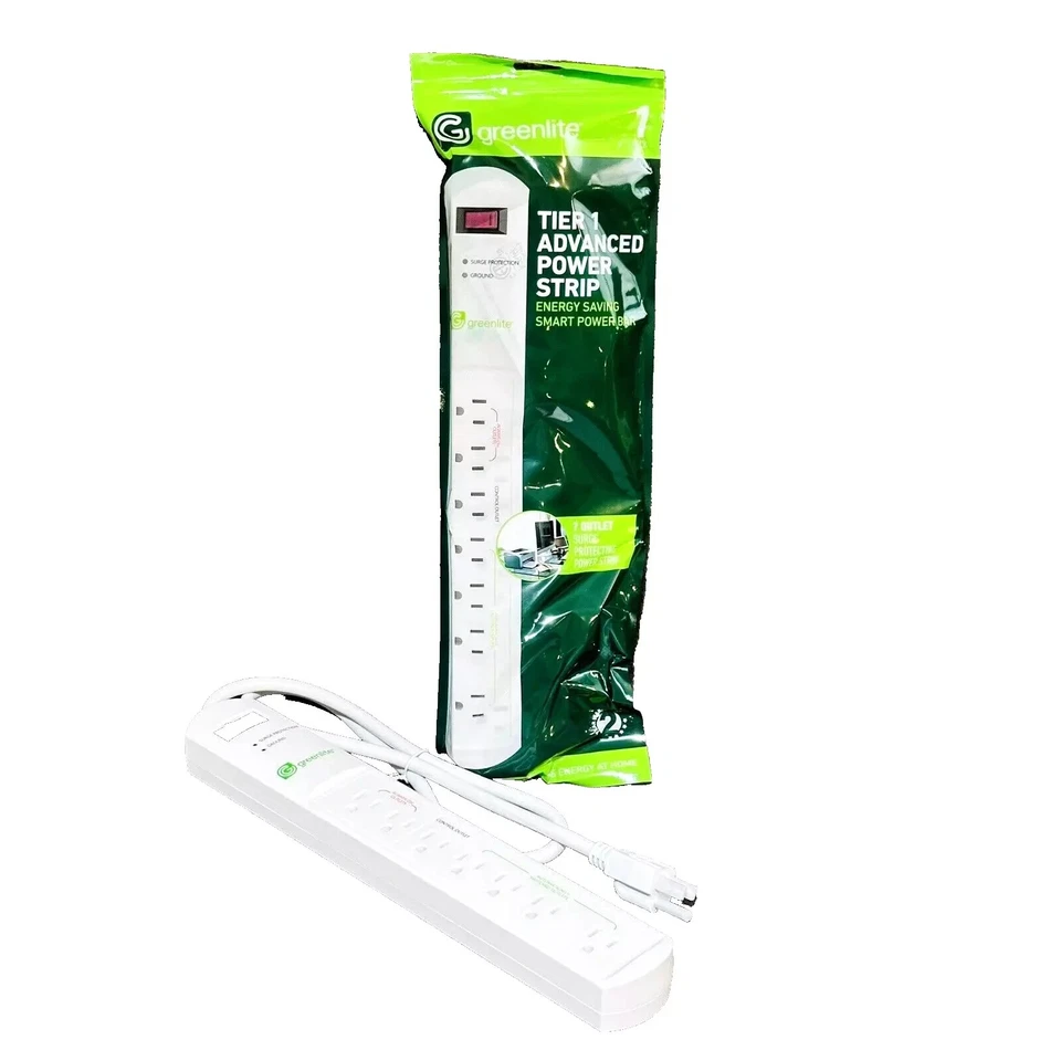 Greenlite Surge Protector 3-Pack – 7-Outlet Power Strip 1440J for TV & Computer - Image 3 of 4