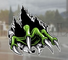 Monster Green Claw Decal Sticker 4 Truck Car Window Bumper