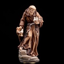 St. Francis Assisi Wood Memorial Urn Handmade Italian Cremation Wooden Urns Pet