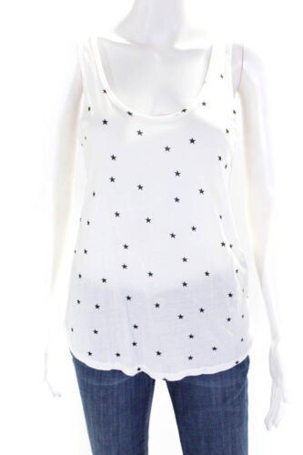 L'Agence Women's Star Print Scoop Neck Tank Top Wh