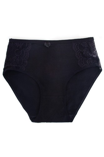 12 pack JENNIFER Women's Sexy Cotton Solid Lace Side Trim Mama Cotton Panty - 第 6/15 張圖片