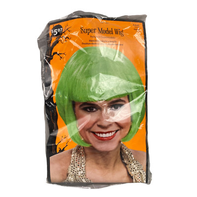 Spirit Halloween Neon Green Supermodel Bob Cut Wig