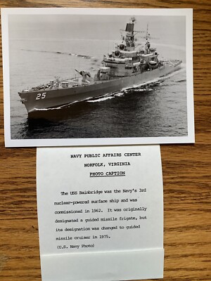 Historical Naval Found Photo USS Bainbridge Guided Missile Cruiser 5x7