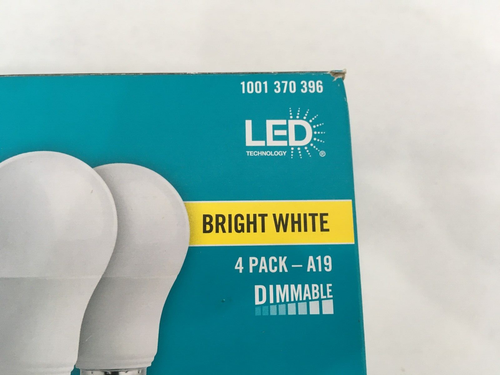 NEW EcoSmart 4-pk 60W LED Bulb A19 Frosted E26 Bright White 3000K Dimmable - Picture 3 of 10
