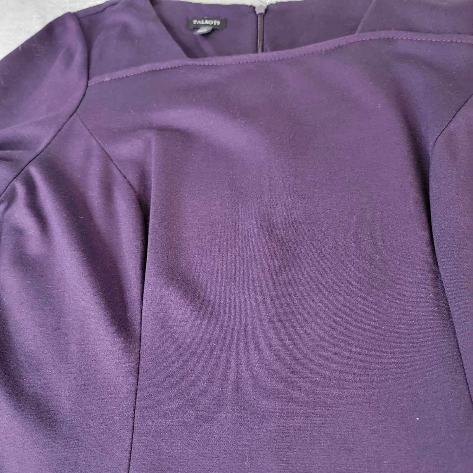 VETEMENTS Abito donna Talbots lunghezza ginocchio viola maniche 3 4 taglia 8 scollo quadrato ufficio