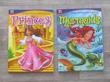 MERMAIDS  PRINCESS 2 Jumbo Coloring  Activities Books Made In USA BRAND NEW 