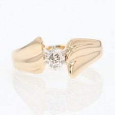 .27ct Round Diamond Solitaire Prong-Set Engagement Ring 14k Yellow Gold Size 7.5