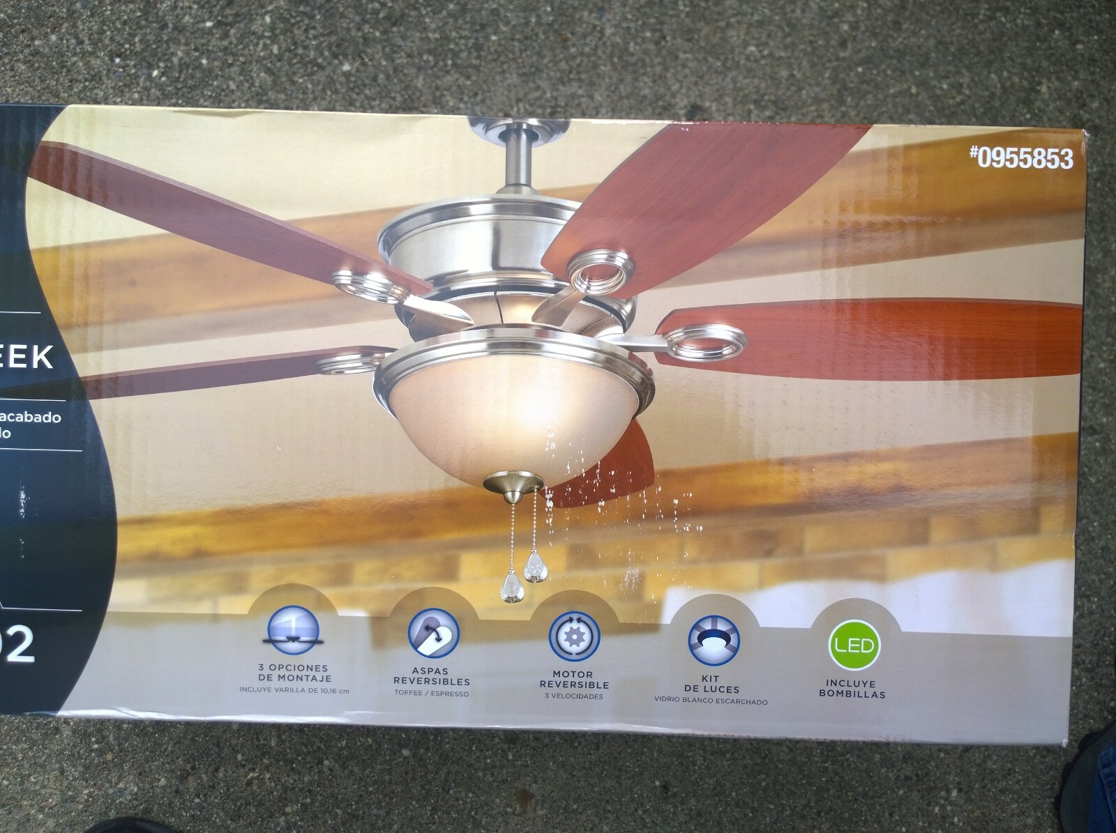 NIB: Nice Indoor 48" 5-Blade CEILING FAN + LED LIGHT (Brushe