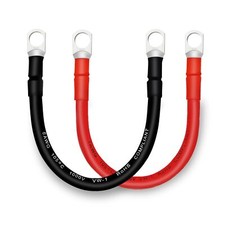 Battery Cable 6 AWG Copper Cables with Terminals 2PCS 1ft Heavy Duty