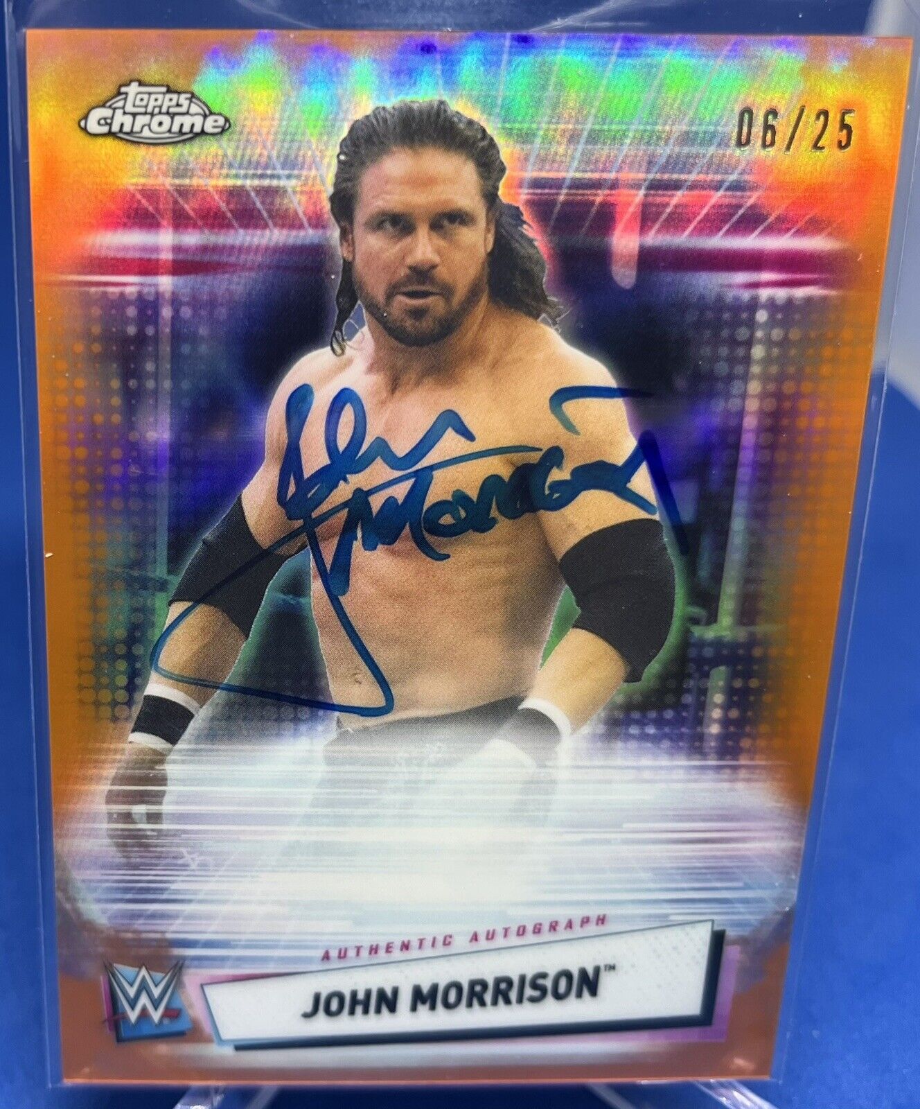 Image 1 - John Morrison 2021 WWE Topps Chrome On Card Auto Orange /25