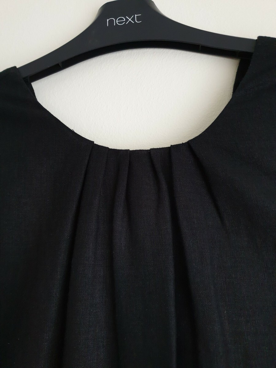 Robe Noire Détaillée NEXT Taille 10 – Occasion En Très Bon état, Longueur 42 Pouces