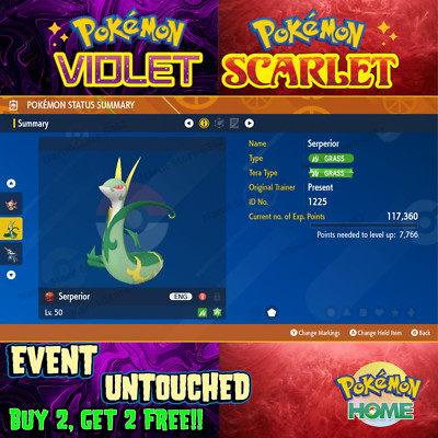 Serperior Pokémon Distribution 2015  Event Untouched Pokémon Scarlet & Violet