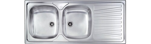 Lavello Cucina 2 vasche Gocciolatoio DX Inox 116x50 cm 011557.S1.01.2016 Cm
