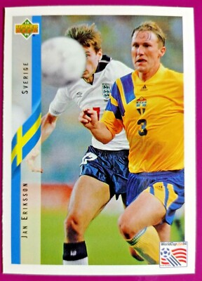 ERIKSONN ,SWEDEN-N.67-WORLD CUP USA 94 COLLECTIBLE CARD DELLA UPPER D.E.C.K.