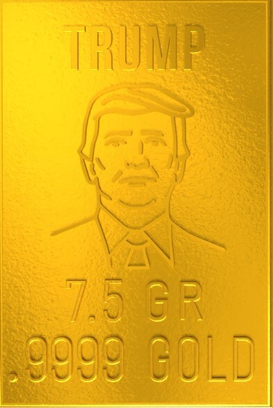 Donald Trump 1 Oz .999 Silver Bar Escalator Colorized In Capsule - Morton Grove Coin
