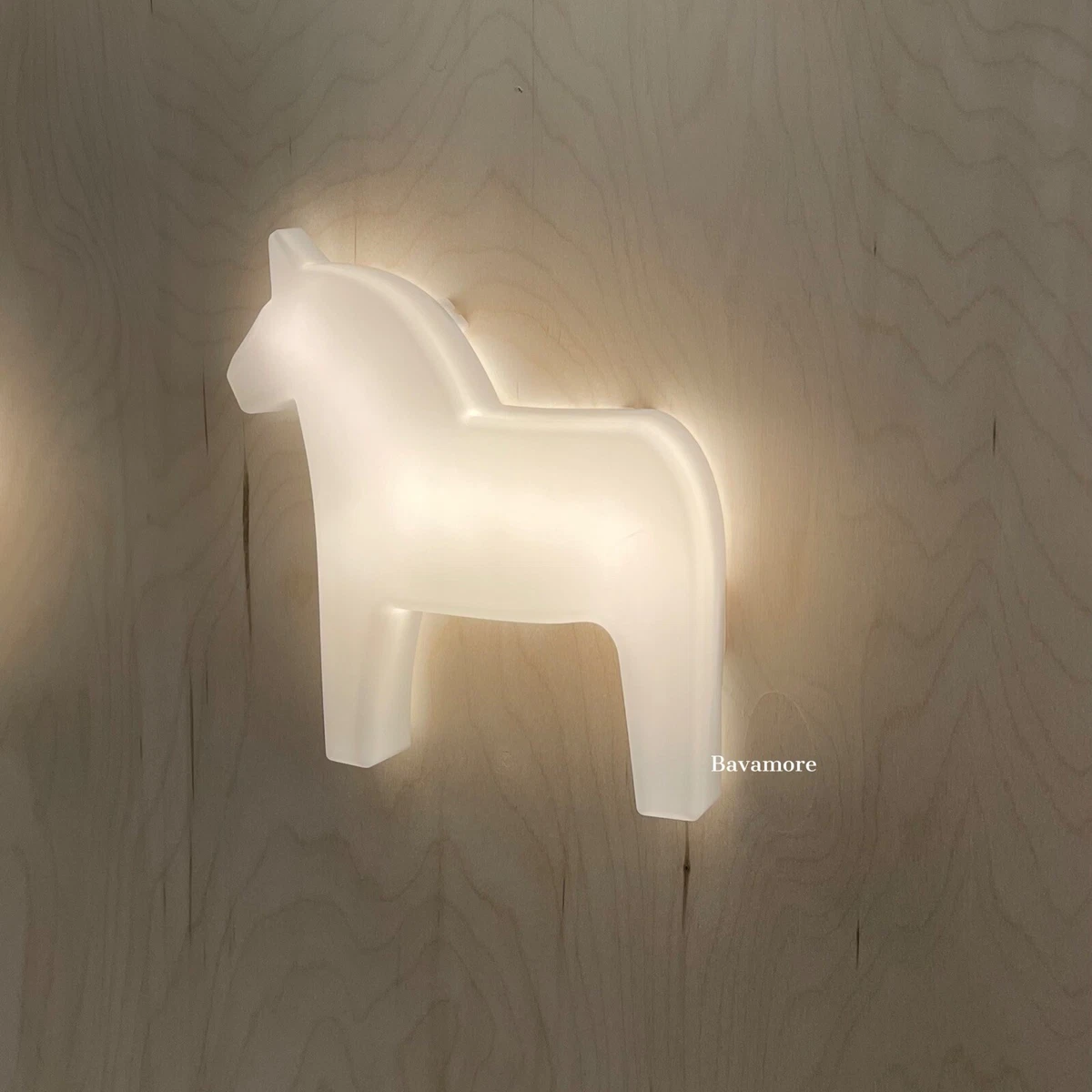 Ikea H STHAGE Kids LED wall lamp dala horse white 10x 10x2