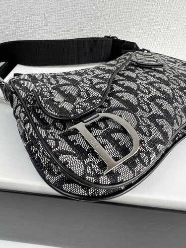 Dior Saddlebag Trotter Oblique Shoulder Bag Black - Picture 6 of 18
