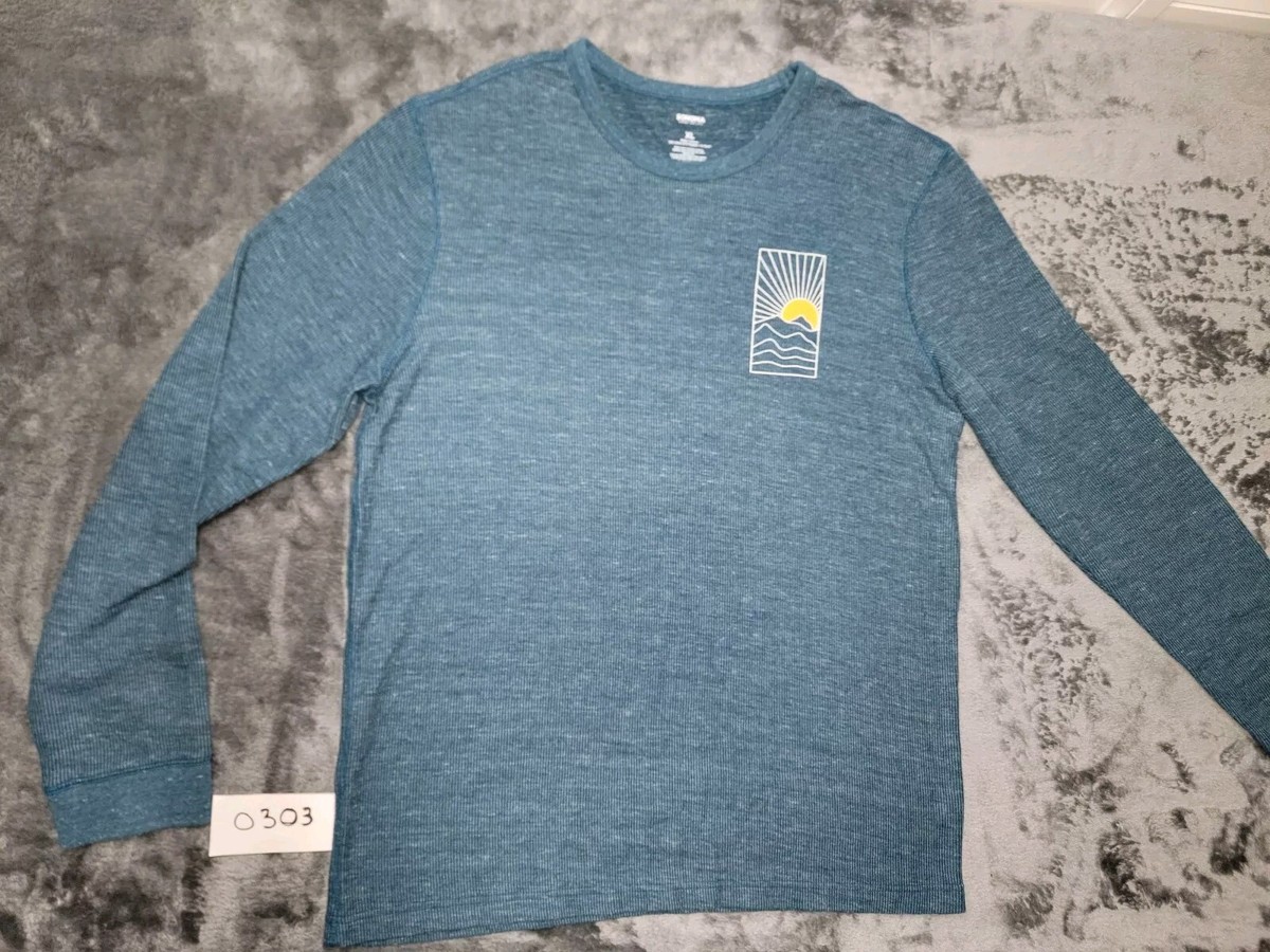 Sonoma Long Sleeve Shirt Mens Sz XL Crew Neck Teal Sunset