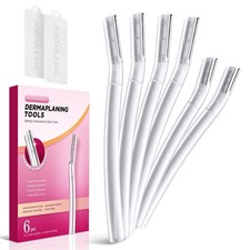 Dermaplane Razor for Women Face, 6 Count Professional Dermaplaning Tool for