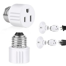 Outlet Light Socket Adapter,Screw in Outlet Socket,E26 Light Bulb to Outlet S...