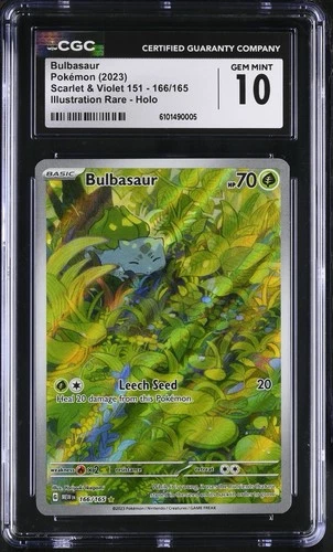 Bulbasaur 166/165 Sv: Scarlet & Violet 151 Holo - CGC Gem Mint 10
