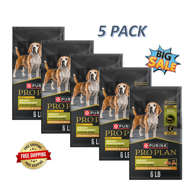 5Pack, Purina Pro Plan Weight Management Shredded Blend Senior 7+ Dry Food 6LB