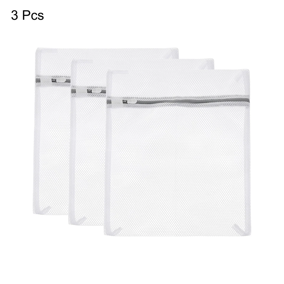 Bolsas de lavandería de malla de 11,8 x 15,7" con cremallera bolsas de lavado de malla para lavandería gris Foto 3 de 4
