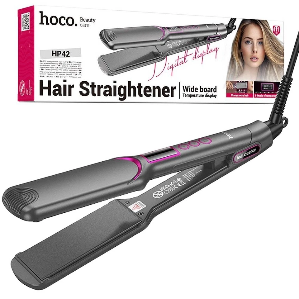 HOCO HP42 PIASTRA PER CAPELLI HAIR STRAIGHTENER EXTRA LARGE 120°C a 220°C