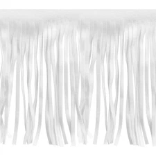 2 Yards 12 Inch PU Leather Fringe Trim DIY Tassel Fringe for Sewing White