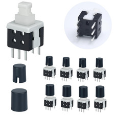 30Pcs Micro Latching Push Button Switch 5.8Mm 0.23" DPDT 6Pin 2-Ways