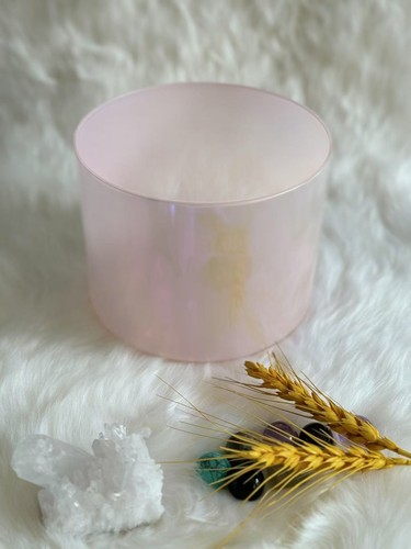 6" chakra pink F crystal singing bowl with free mallet and O-rings - Picture 3 of 5