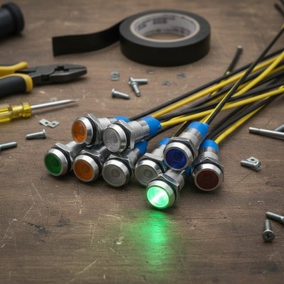 LED Anzeigelampen Set  6mm 230V 10 Stück Signallampe Farbmix
