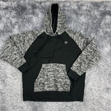 Ariat Hoodie Adult Large Black Camo American Flag Patriot Rodeo Sweatshirt Mens