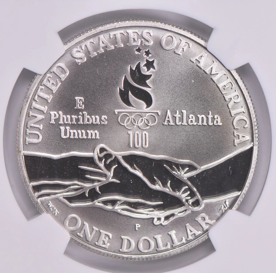 Proof 9.9 UCam 1995-P Olympic Track & Field Commemorative Dollar NGC NGCX *6962 - Image 4 of 4