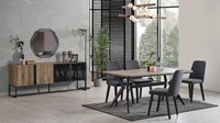 Luxus Essgruppe Esszimmer Esstisch Set 9Tlg Esszimmer Braun Holz Tisch