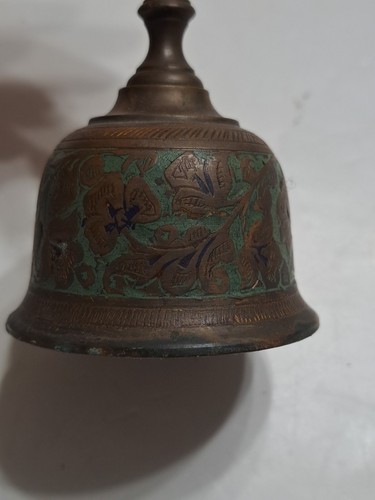 Vintage Messing Handglocke 5" hoch Made in India - Bild 6 von 13