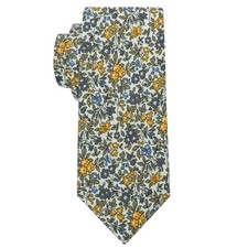 Men Skinny Tie Cotton Floral Ties for Men Wedding 2.56'' Necktie for Floral 8