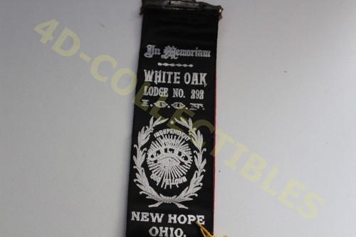 Vintage Ribbon Badge Member White Oak Lodge No. 292 IOOF Odd Fellows New Hope OH - Picture 4 of 4