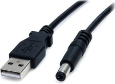 StarTech 3FT USB to Type M Barrel DC Power Cable 3 ft / 1m, Black