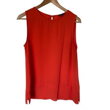 Vince Camuto Orange Sleeveless Layered Hem Keyhole Back Top Women's Size S