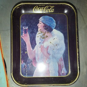 VINTAGE COCA-COLA 1925 FLAPPER PARTY GIRL ADVERTISING SERVING TRAY