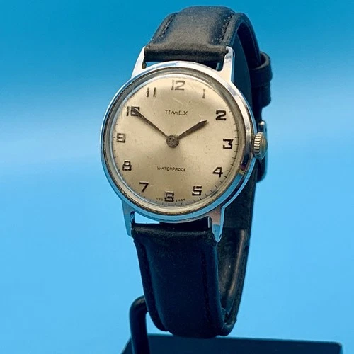 TIMEX MARLIN Men’s Vintage 1965 Hand Wind Wristwatch Chrome New Strap Working