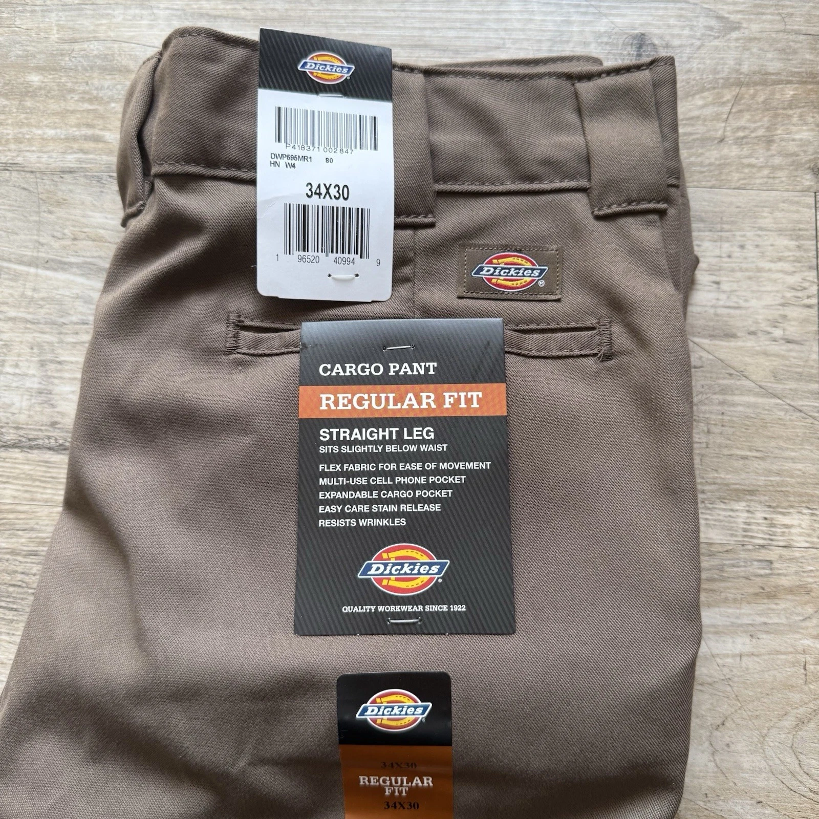 Dickies Cargo Work Pant 34x30 Regular Fit Flex Straight Leg Brown Khaki Work NEW
Opens in a new wind
