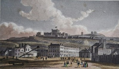 1830 antiker Druck Dover, Kent zeigt Dover Castle. Künstler, W Westall.