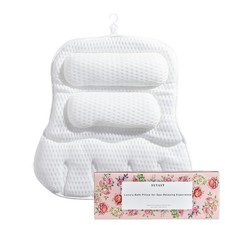 Luxury Bath Pillow for Tub, Dual Headrest Back , 4D Mesh Quick-Dry Cushion,...
