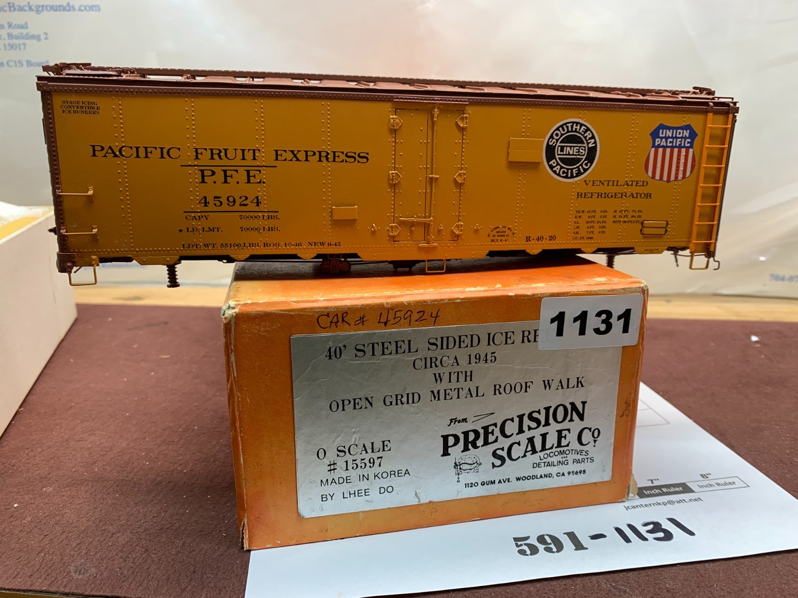 591 Precision Scale Co. SP UP 40' Steel Sided Ice Reefer Brass O Scale 2 Rail