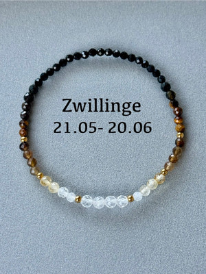   Kraft-Armband für Zwillinge     Bergkristall, Citrin, Tigerauge & mehr  