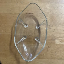 ANCHOR HOCKING Oval Relish Footed Dish 9” Vintage