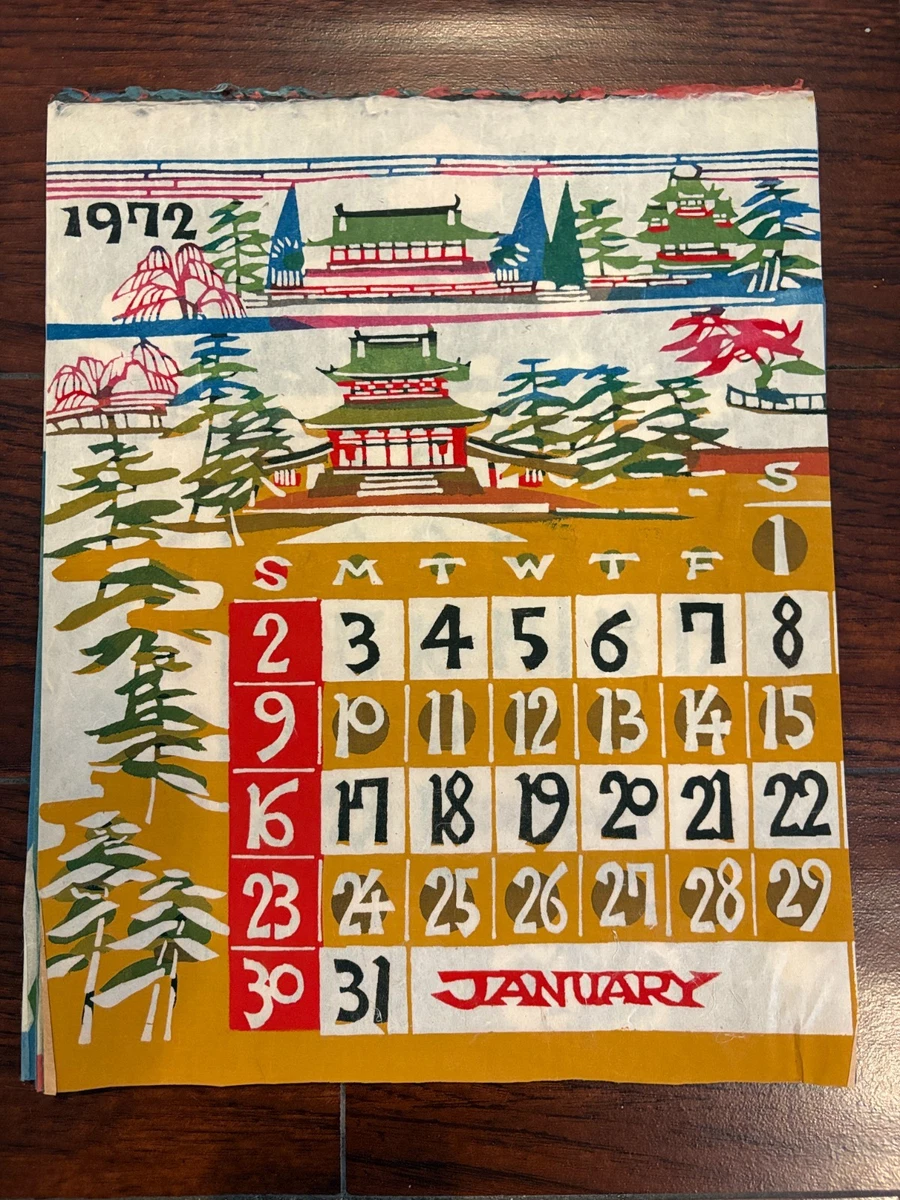 Japanese Calendar In Antique Japanese Prints for sale | eBay