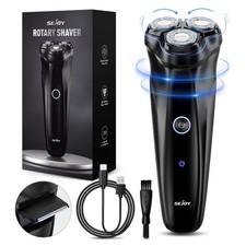 Sejoy Shaver for Men - 3D Rotating Blade - Waterproof with LED Battery Display